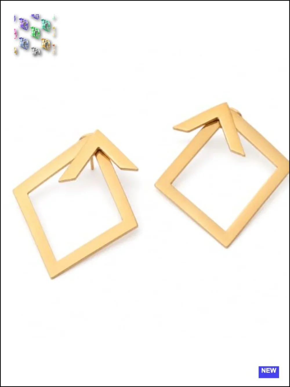 Geometric Square Drop Earrings Minimalist Hollow Statement Stud Jewelry Women